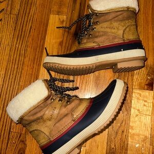 Tommy Hilfiger Brown and Navy Boots